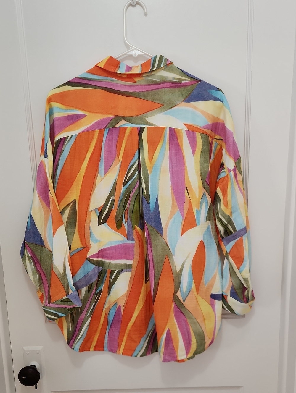 Soft Surroundings Women's Colorful 100% Cotton Button Up Top Size Petite Small - Picture 2 of 10